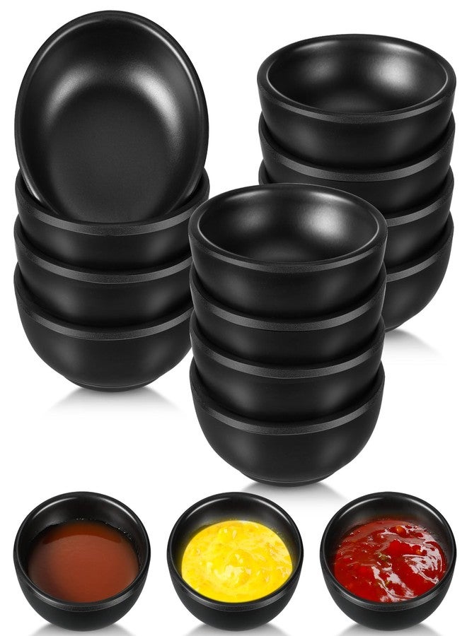 Ninehaoou 12 Pcs Dip Bowls Set 1.7oz Sauce Soy Dishes Bowls Small for Dipping Tomato Sauce, Soy, BBQ and Other Party Supplies(Black) - Image 1